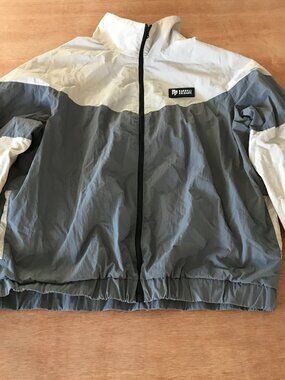 Barbell Brigade Ascend Windbreaker Jacket Men L Gray Full Zip Pocket Long Sleeve